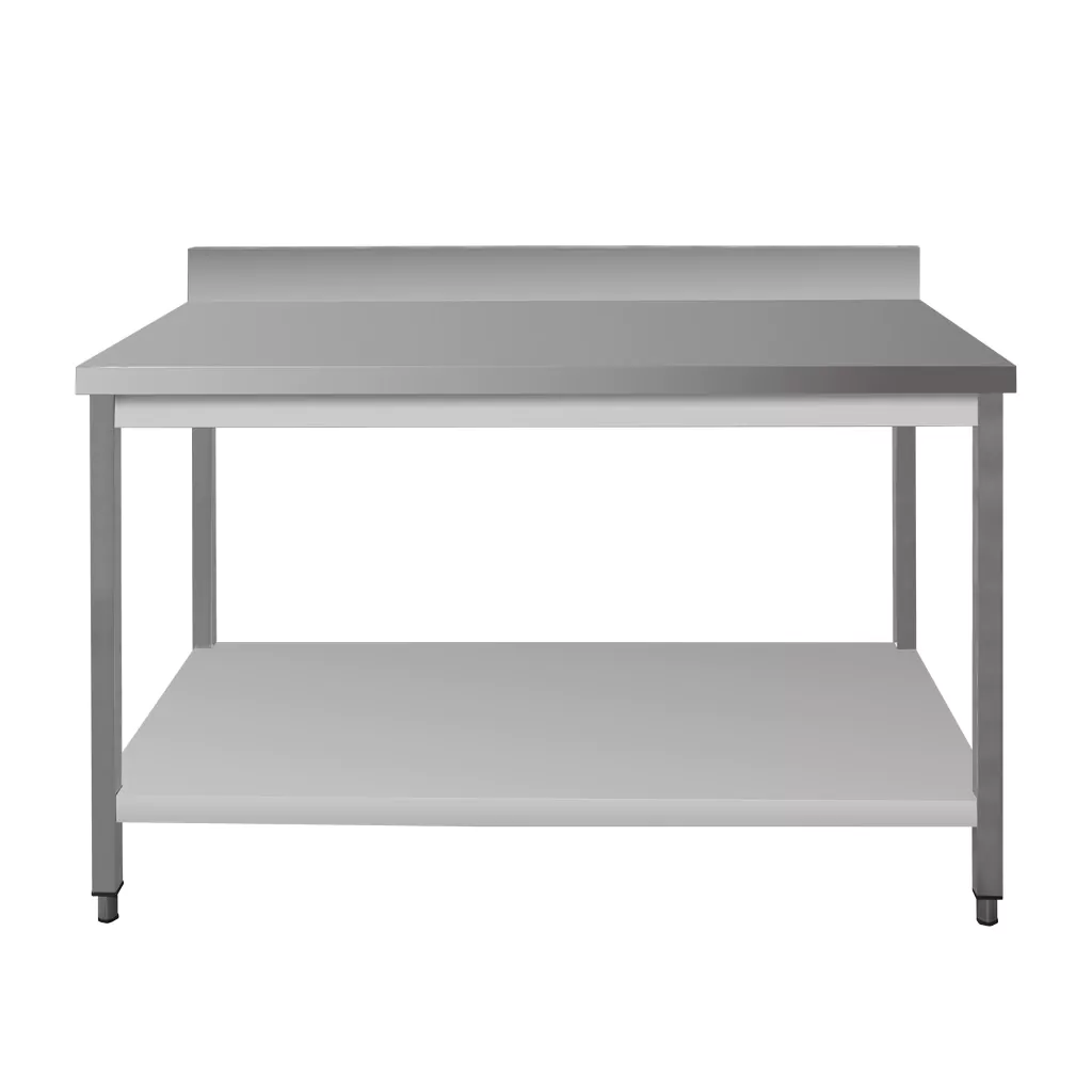 Masa inox perete cu raft 140x70x85cm, uz horeca [4]