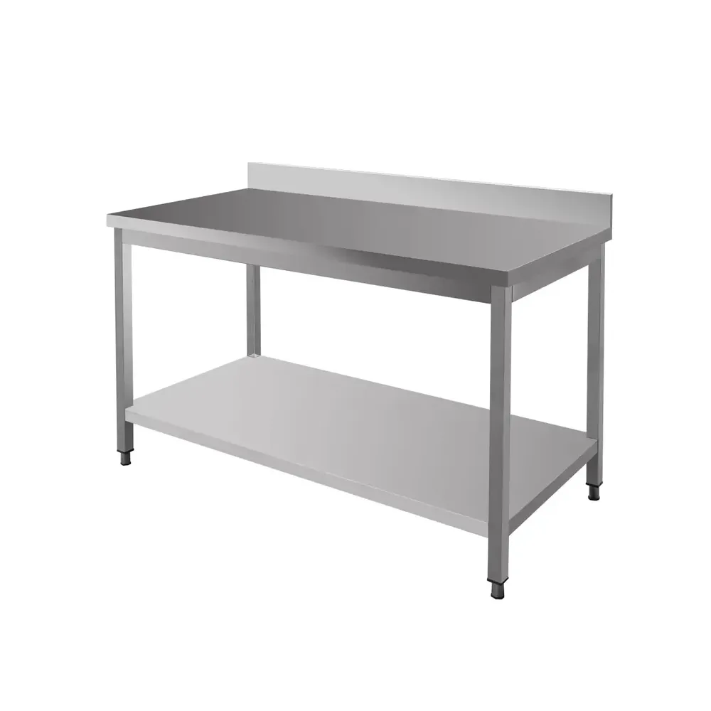 Masa inox perete cu raft 140x70x85cm, uz horeca [1]