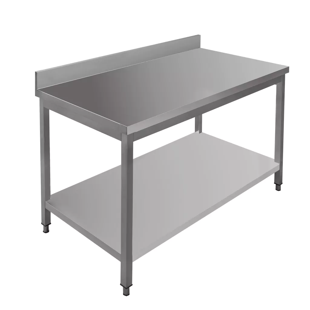 Masa inox perete cu raft 140x70x85cm, uz horeca [5]