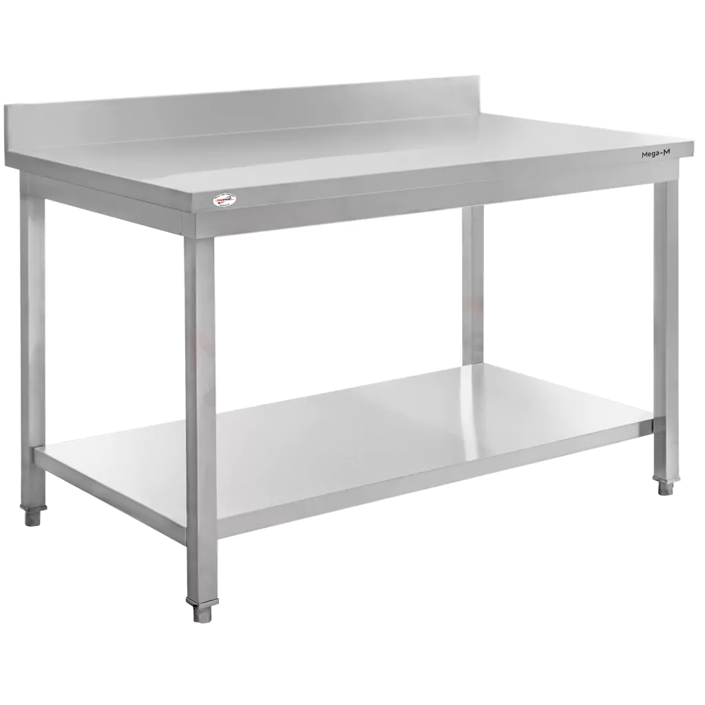 Masa inox perete cu raft 150x70x85cm, uz profesional [3]