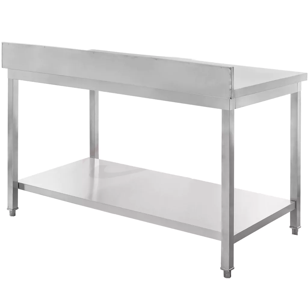 Masa inox perete cu raft 150x70x85cm, uz profesional [4]