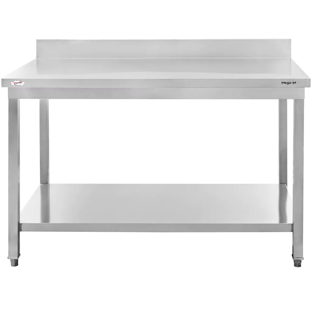 Masa inox perete cu raft 150x70x85cm, uz profesional [2]