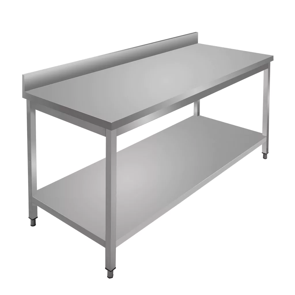 Masa inox perete cu raft 180x70x85cm [3]
