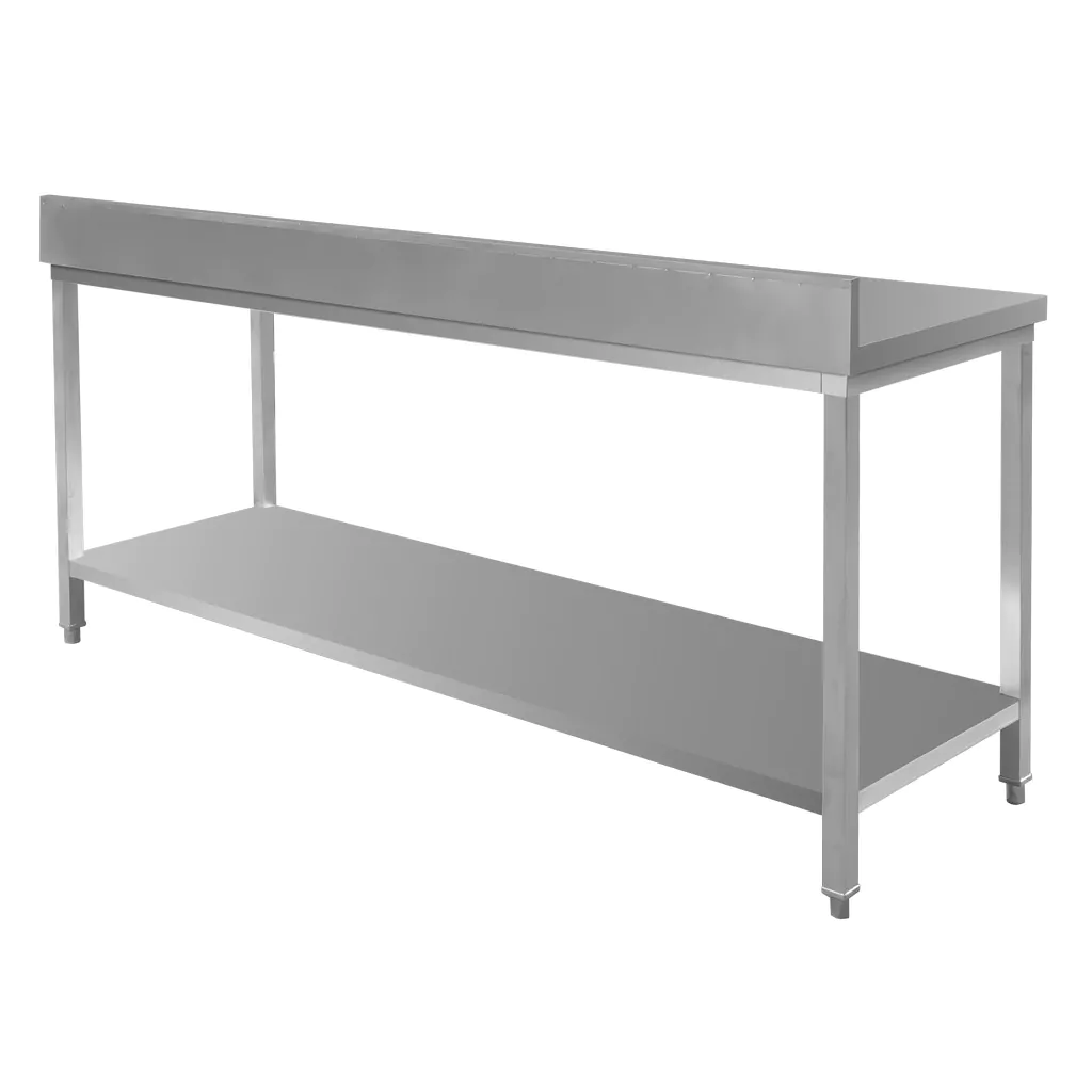 Masa inox perete cu raft 200x60x85cm [5]