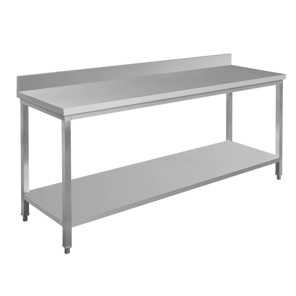 Masa inox perete cu raft 200x60x85cm [4]