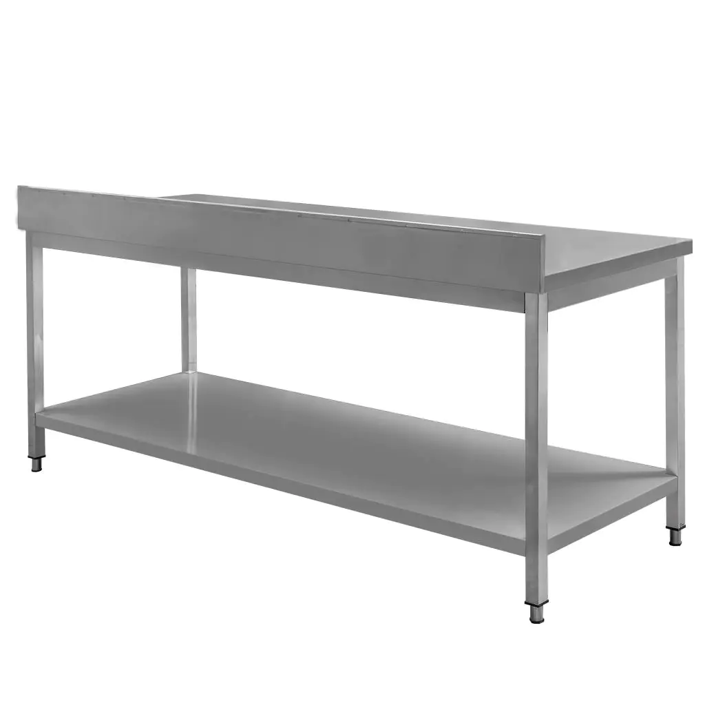 Masa inox perete cu raft 200x70x85cm [3]