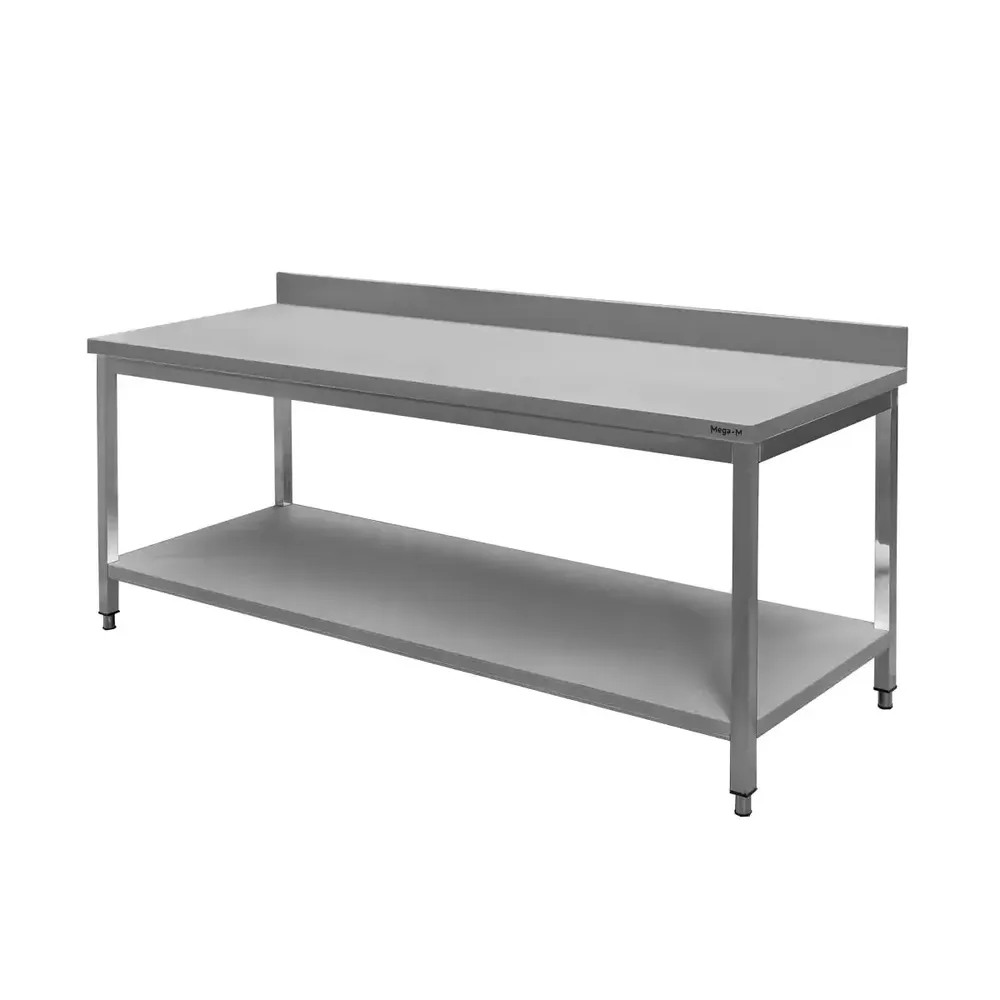 Masa inox perete cu raft 200x70x85cm [1]