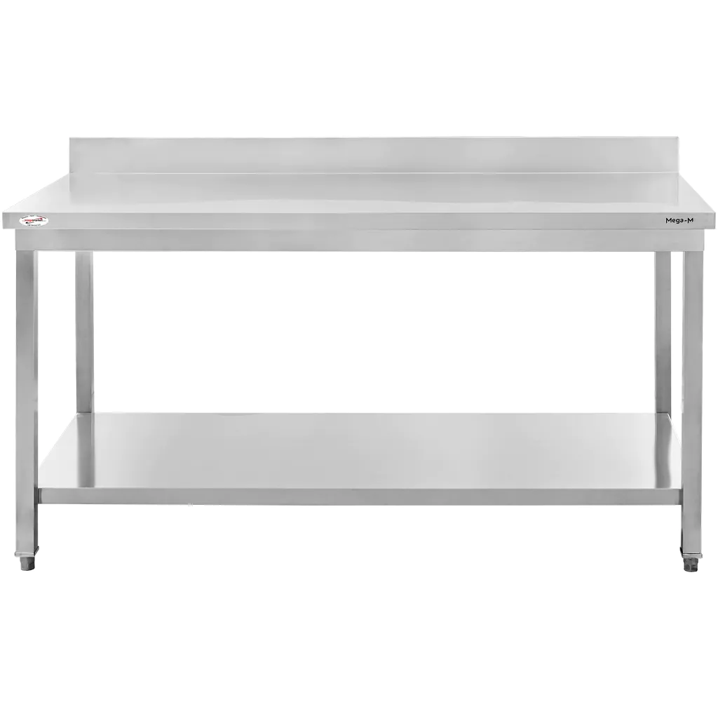 Masa inox perete cu raft 220x70x85cm [3]