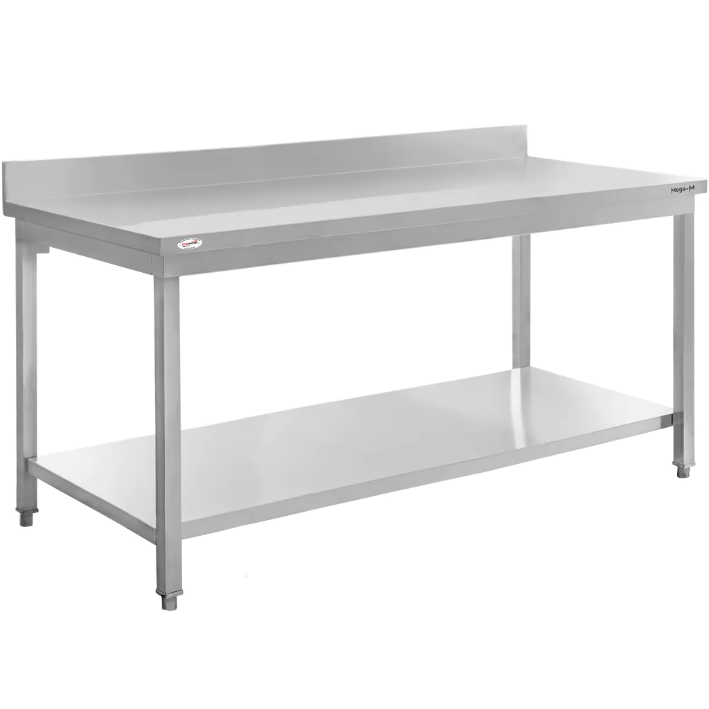 Masa inox perete cu raft 220x70x85cm [2]
