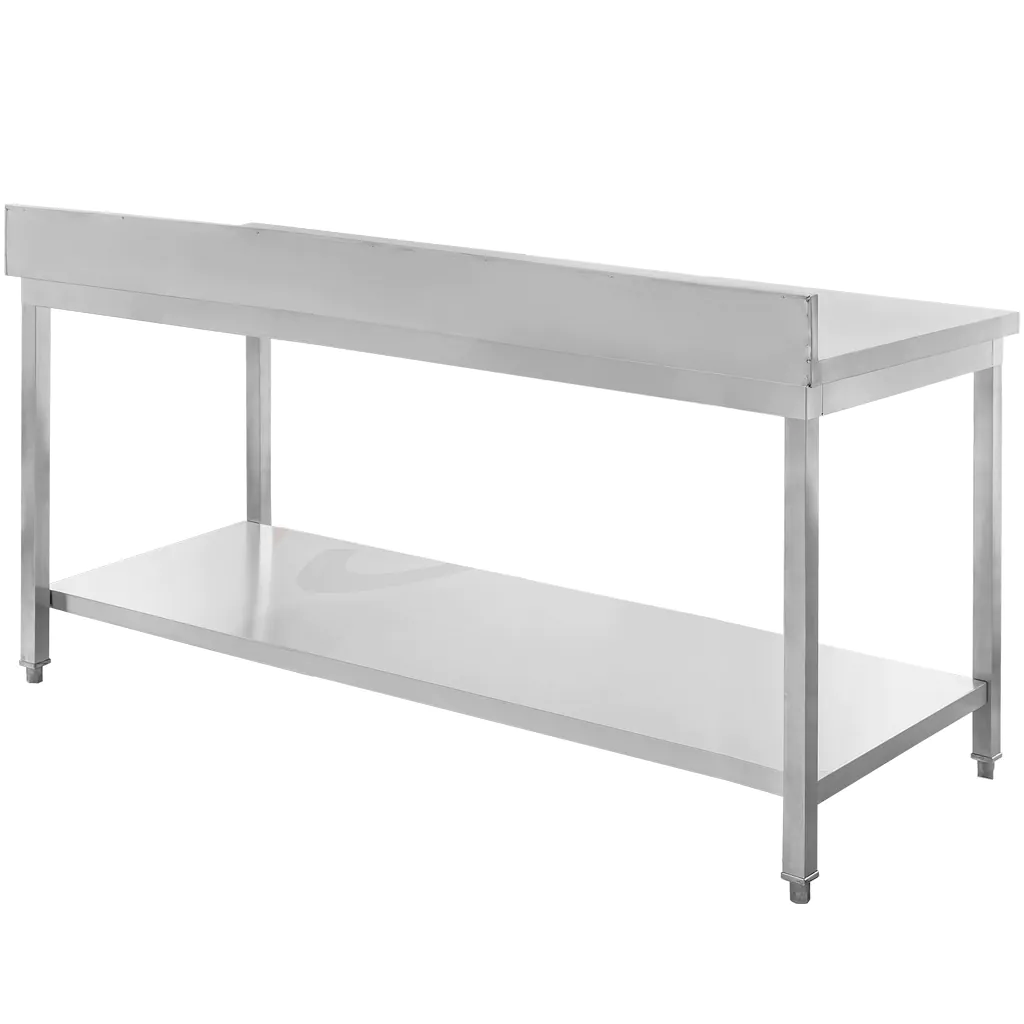 Masa inox perete cu raft 220x70x85cm [8]