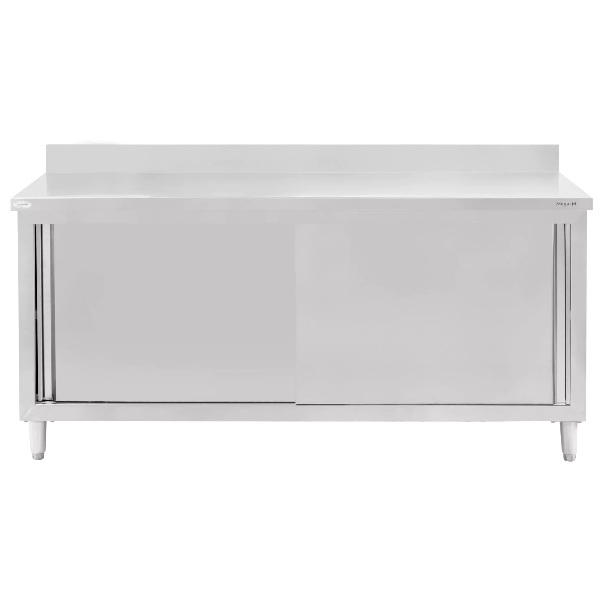 Masa inox perete cu raft si dulap 180x70x85cm [3]