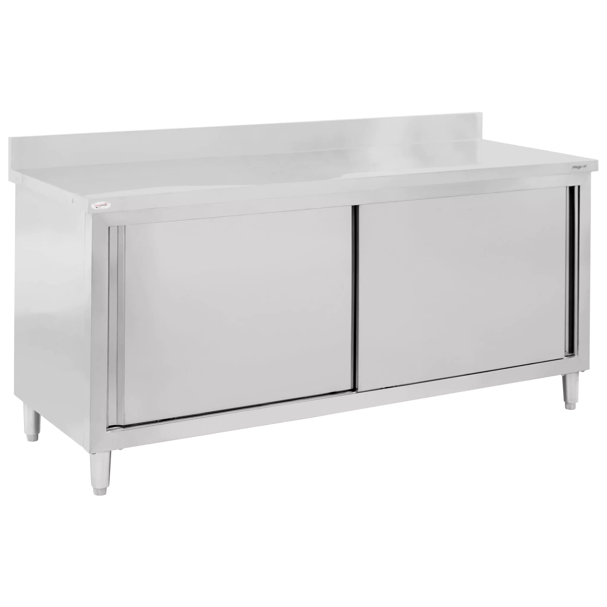 Masa inox perete cu raft si dulap 180x70x85cm [1]
