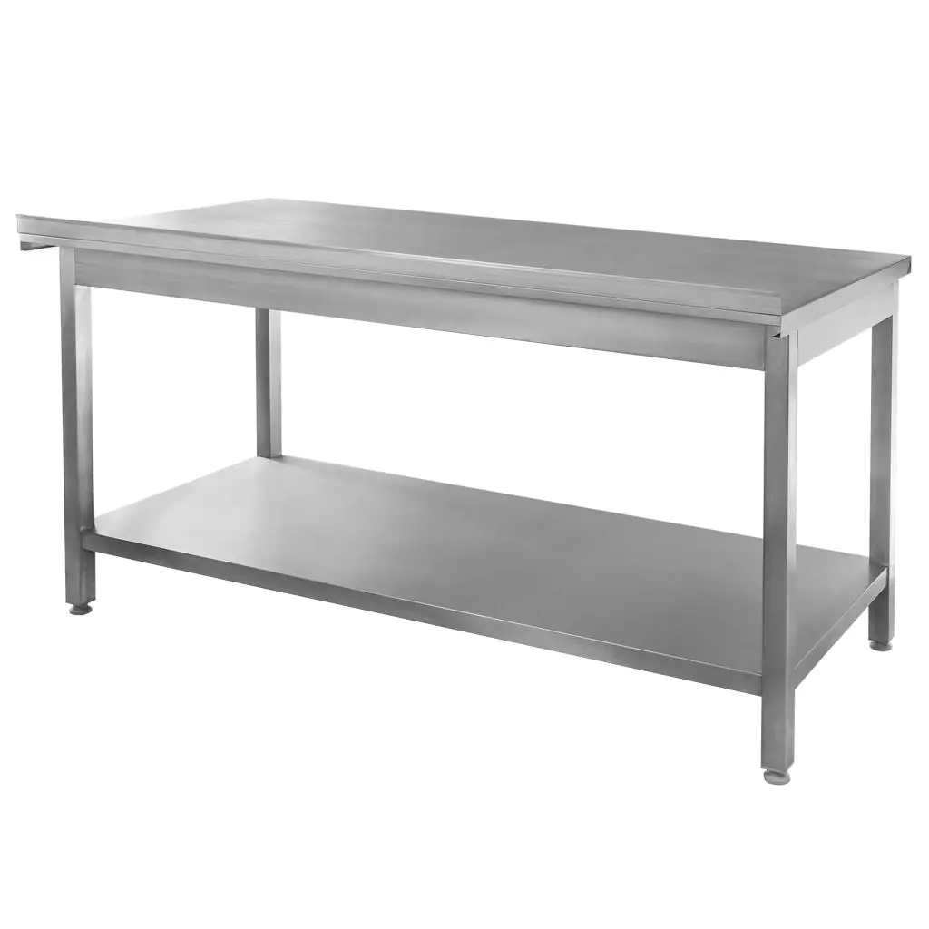 Masa inox perete cu raft sudat 140x60x85cm [7]