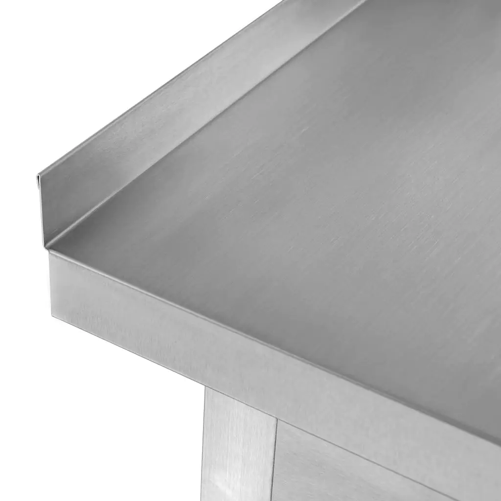 Masa inox perete cu raft sudat 140x60x85cm [5]