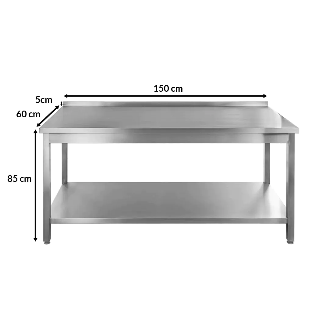 Masa inox perete cu raft sudat 150x60x85cm [3]