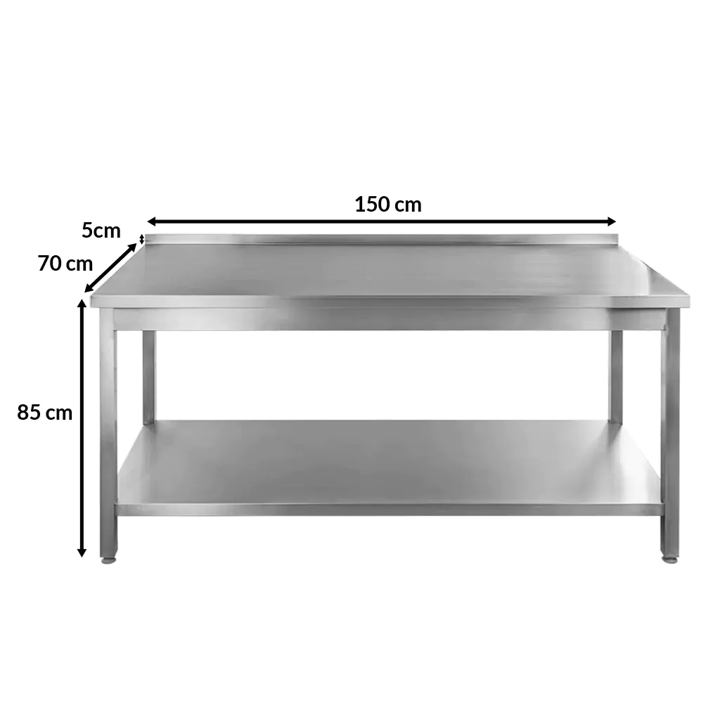 Masa inox perete cu raft sudat 150x70x85cm [4]