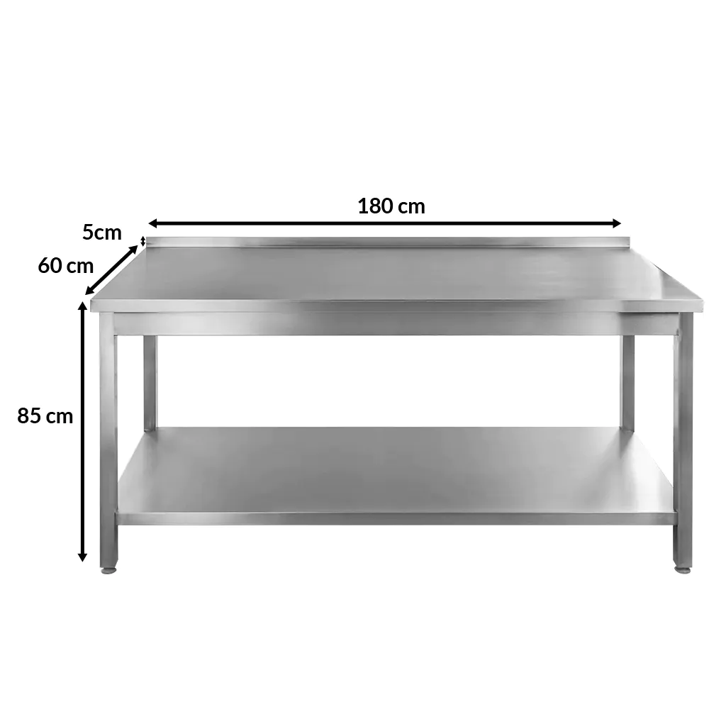 Masa inox perete cu raft sudat 180x60x85cm [2]