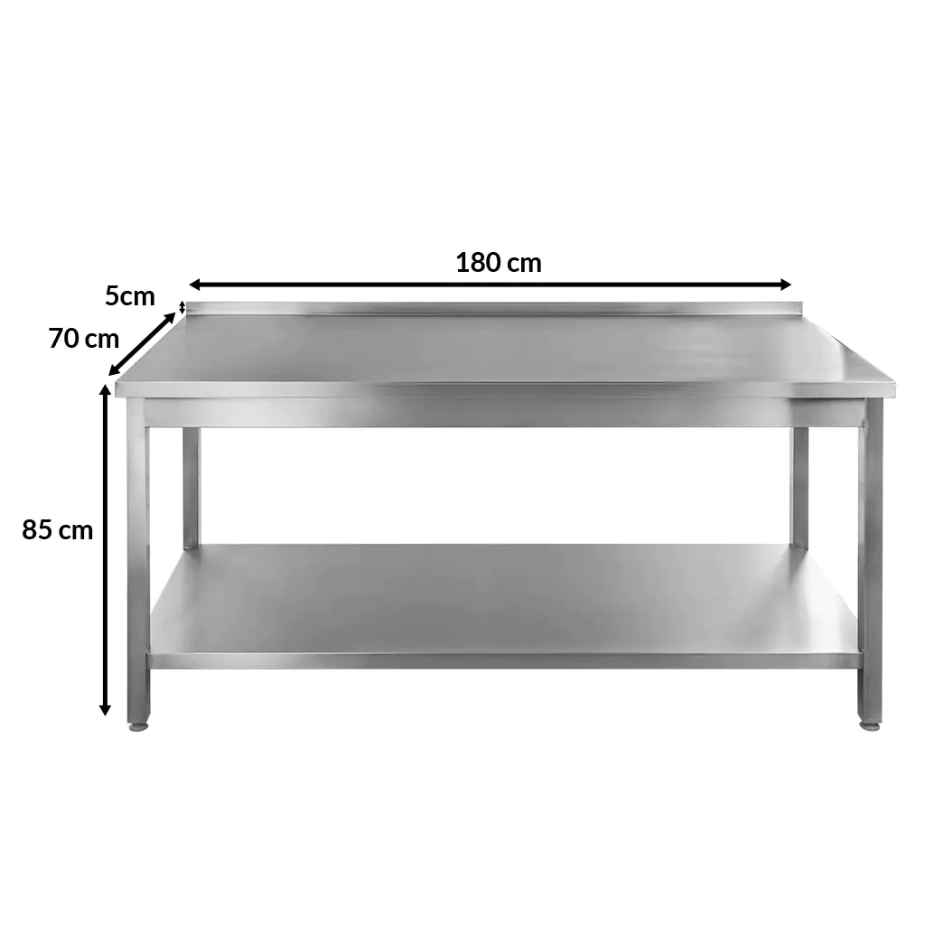 Masa inox perete cu raft sudat 180x70x85cm [3]