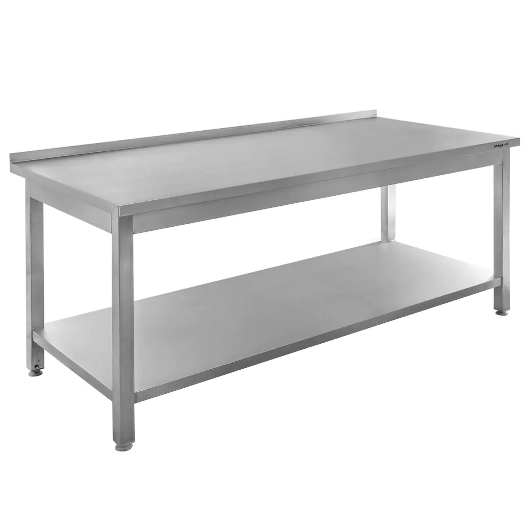 Masa inox perete cu raft sudat 200x60x85cm [5]