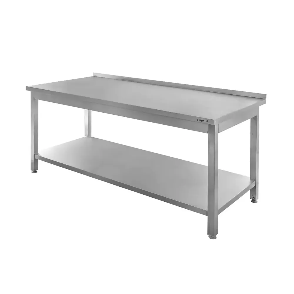 Masa inox perete cu raft sudat 200x60x85cm [1]