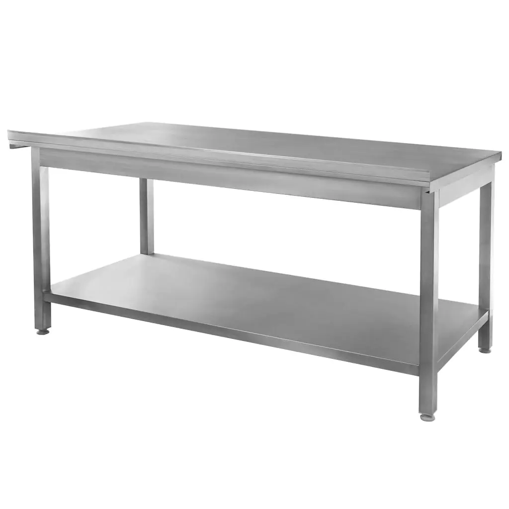 Masa inox perete cu raft sudat 200x60x85cm [6]