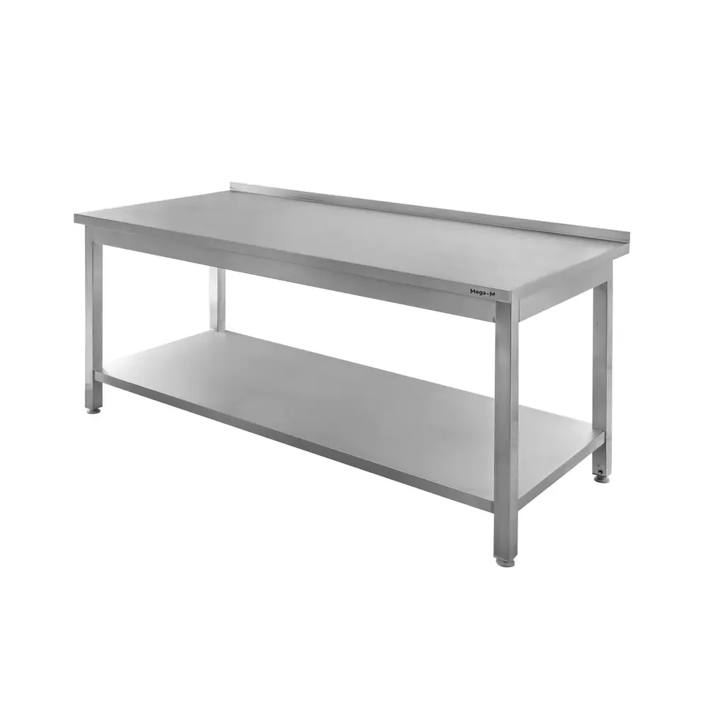 Masa inox perete cu raft sudat 200x70x85cm [1]