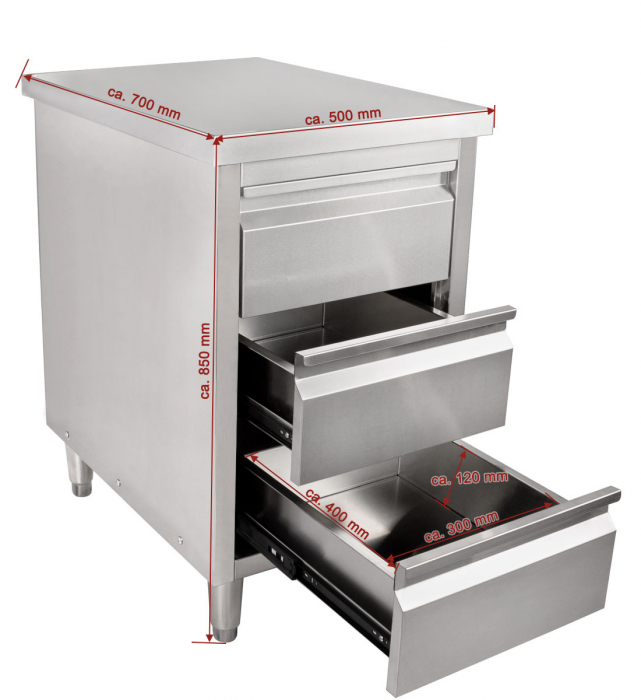 Masa inox tip dulap 500 x 700 x 850 mm BSS-70 [2]
