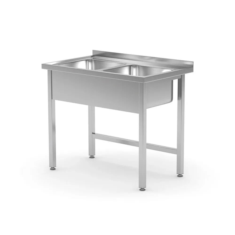 Masa spalator 2 cuve sudate, 1000x600x850mm, inox [1]