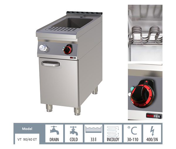 Masina de fiert paste electrica 33 litri, 400x900x900 mm, 12 kW,  400V, linia 900, VT90/40E [2]