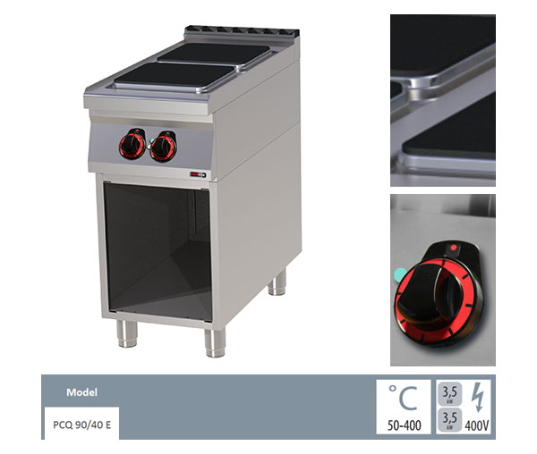 Masina de gatit electrica 2 plite patrate cu suport, 2x3,5 kW, linia 900, SPQ90/40E [2]