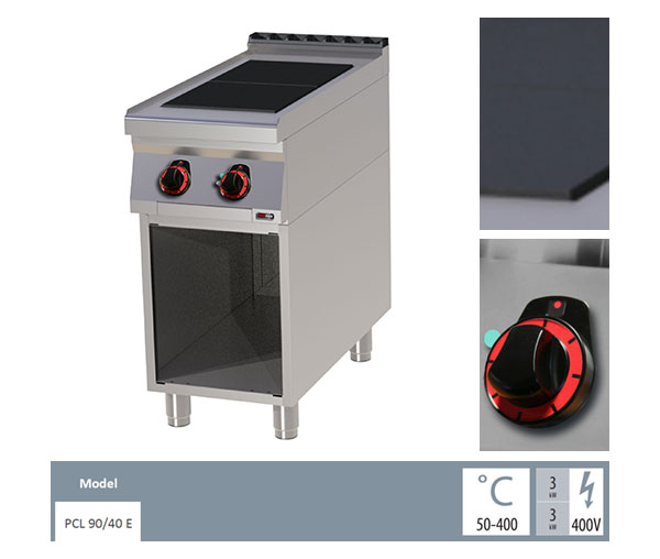 Masina de gatit electrica 2 plite radiante cu suport, 2x3 kW, linia 900, SPL90/40E [2]