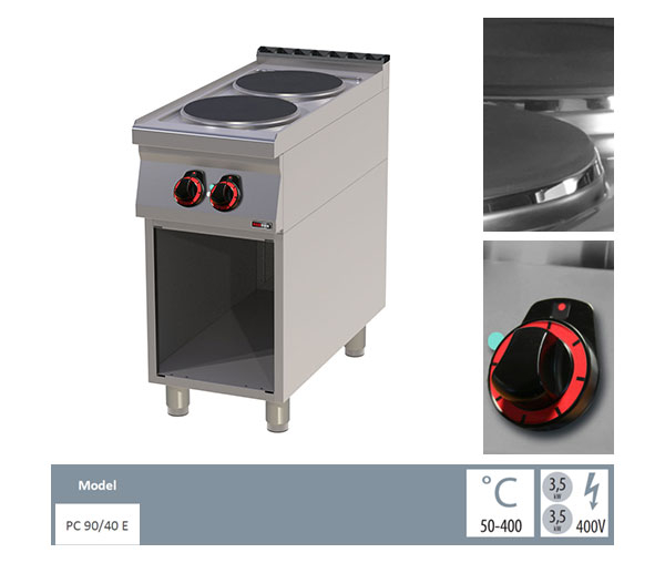 Masina de gatit electrica 2 plite rotunde cu suport, 2x3,5 kW, linia 900, SP90/40E [2]