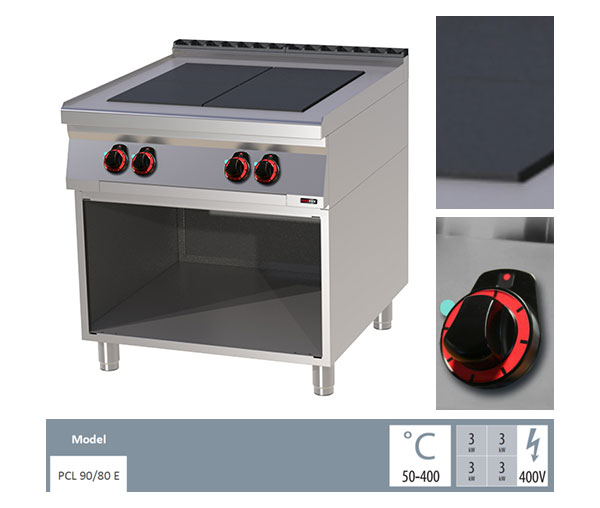 Masina de gatit electrica 4 plite radiante cu suport, 4x3 kW, linia 900, SPL90/80E [2]
