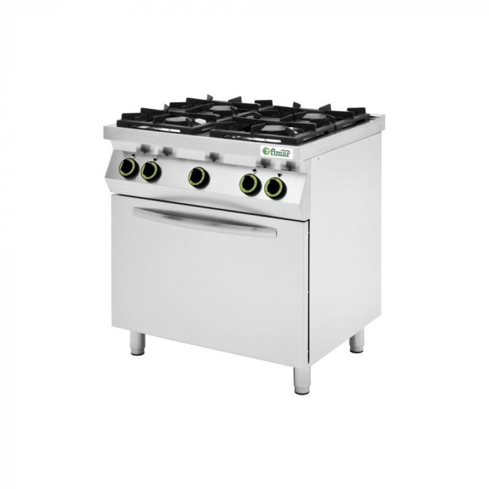 Masina de gatit pe gaz cu 6 arzatoare din fonta, cuptor gaz si usa din inox, 0-300°C, 3×3,5 kW + 3×6 kW, CC76GFGI [1]
