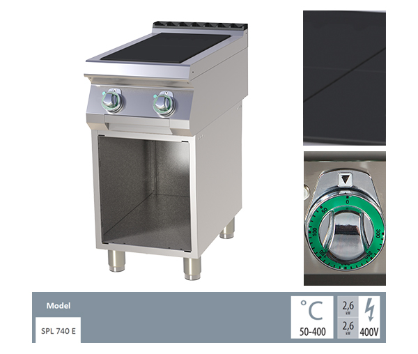 Masina gatit electrica 2 plite radiante cu suport, 2x2,6 kW, linia 700, SPL740E [2]