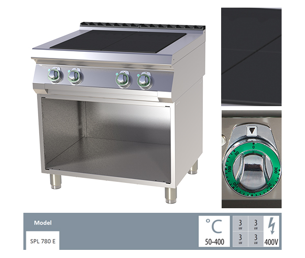 Masina gatit electrica 4 plite radiante cu suport, 4x3 kW, linia 700, SPL780E [2]