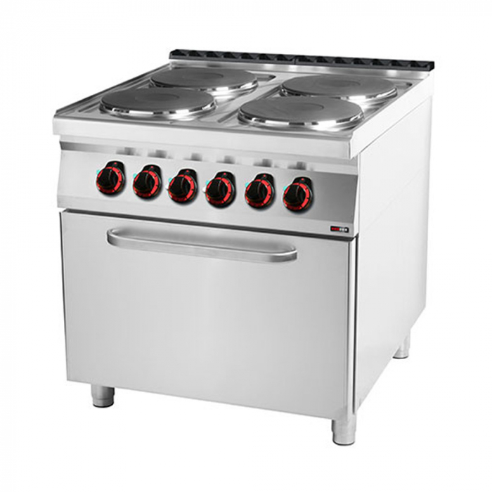 Masina gatit electrica 4 plite rotunde cu cuptor electric static GN 2/1, 4x3,5 kW, linia 900, SPT90/80-21E [4]