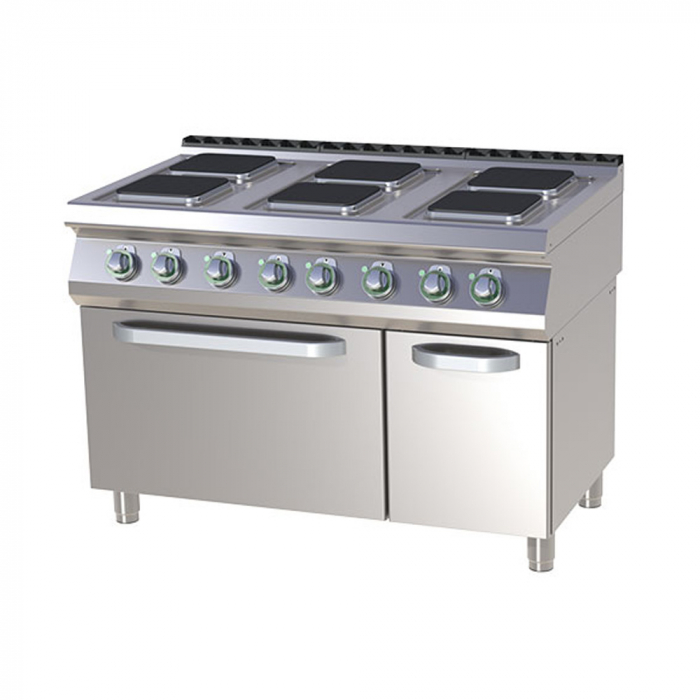 Masina gatit electrica 6 plite patrate cu cuptor GN 2/1, 6x2,6 kW, linia 700, SPQT7120-21E [1]