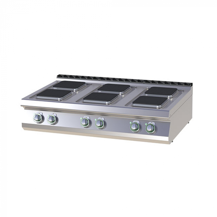 Masina gatit electrica 6 plite patrate de banc, 6x2,6 kW, linia 700, SPQ7012E [1]