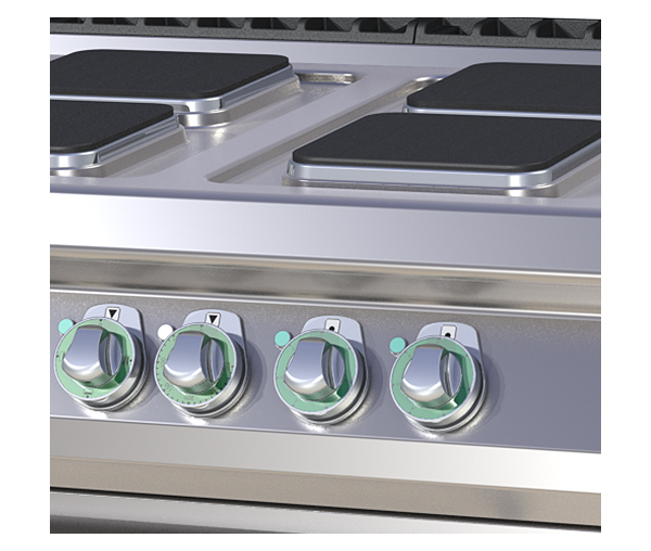 Masina gatit electrica 6 plite patrate de banc, 6x2,6 kW, linia 700, SPQ7012E [2]