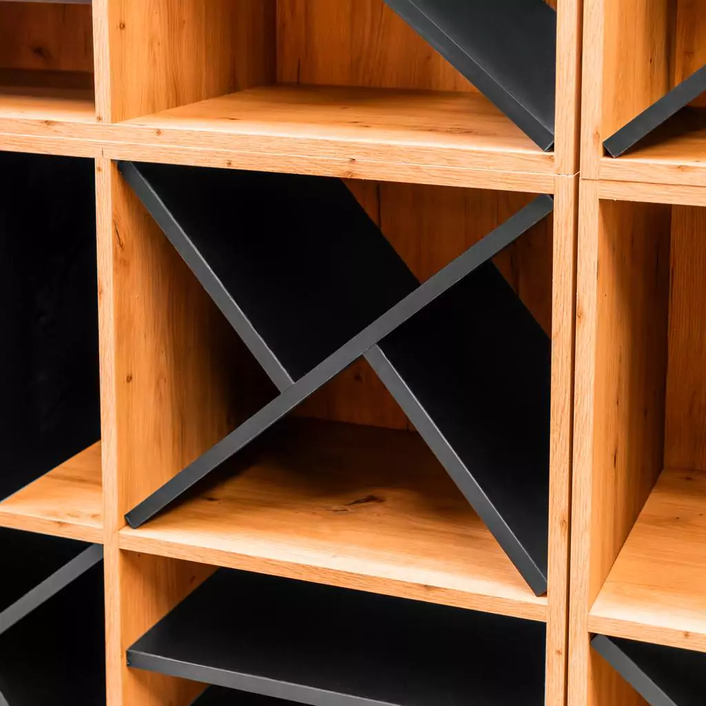 Modul raft vin/alcool 86cm, stejar artisan/negru [7]