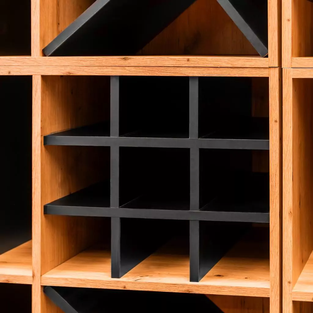 Modul raft vin/alcool 86cm, stejar artisan/negru [5]