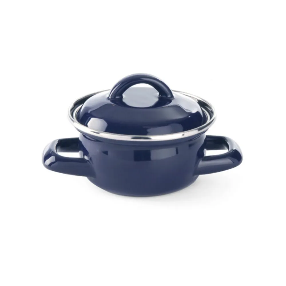 Oala emailata pentru supa si sos, 0.3L, albastra [1]