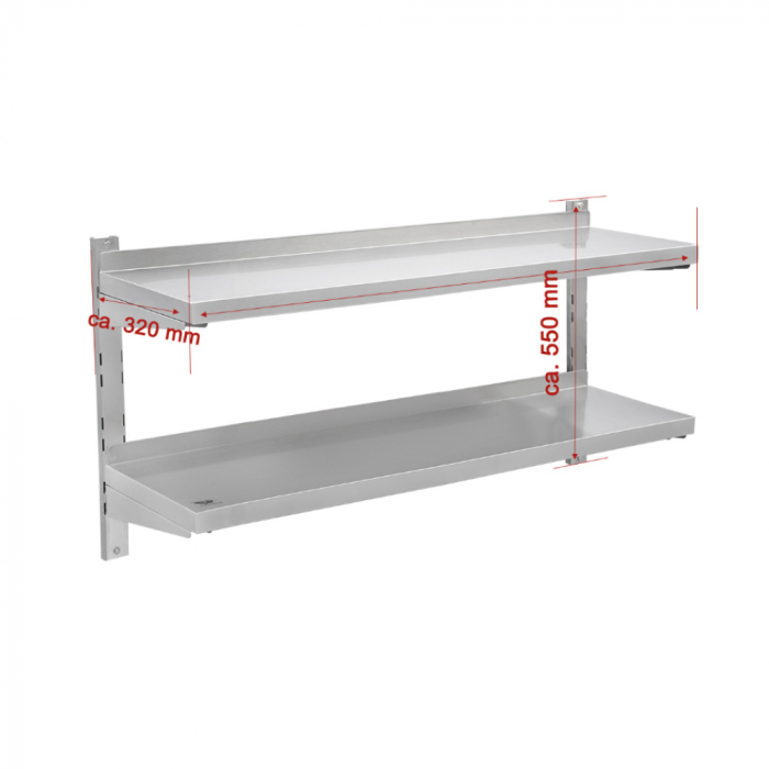 Polita de perete din inox dubla reglabila pe inaltime BWR-5 [2]