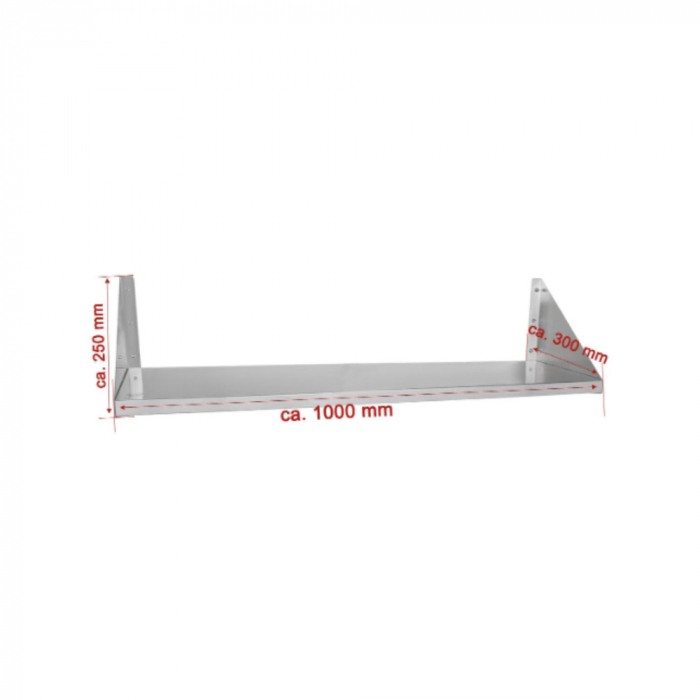 Polita de perete din inox simpla 1400x300 mm BWR-11 [2]