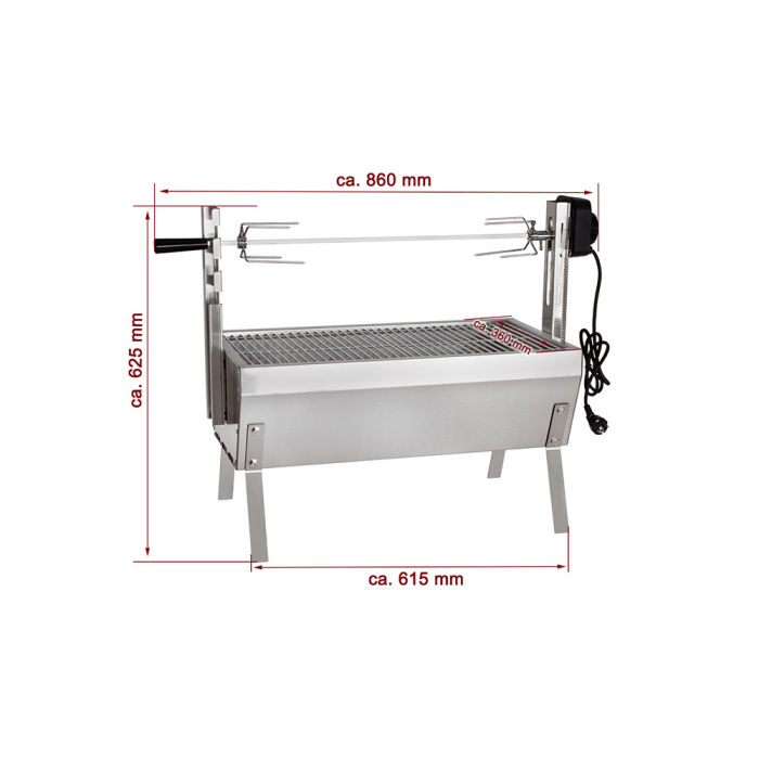 Protap rotisor cu gratar 600x320 mm din inox, 230V, SGB-8 [4]