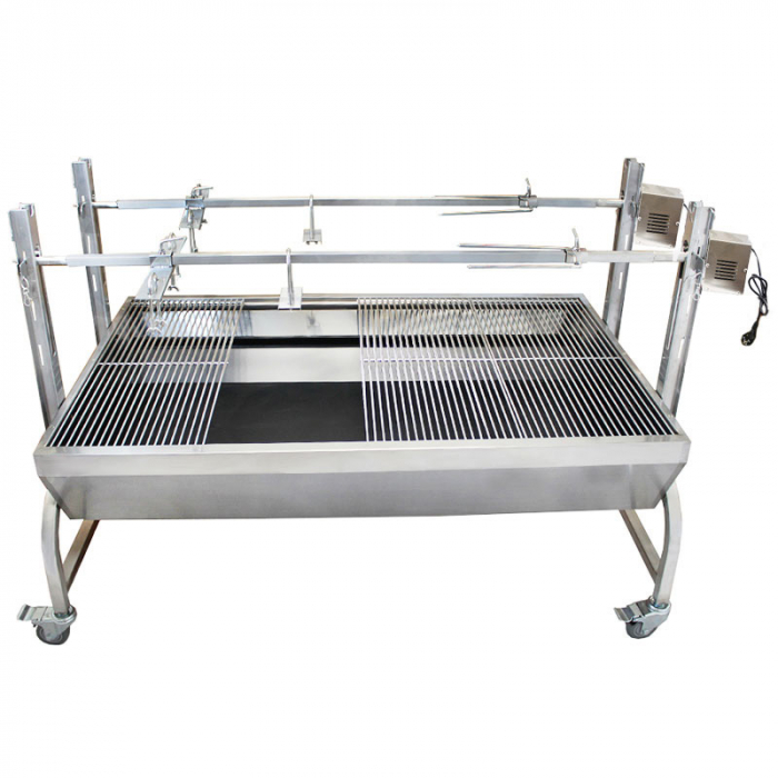 Protap rotisor dublu cu gratar 1260x750 mm pe carbune din inox, 230V, BSG150-D [3]