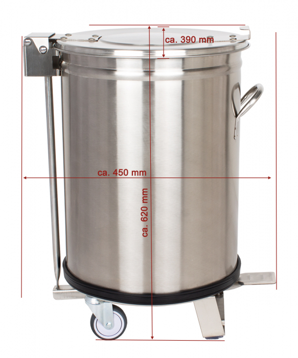 Pubela inox 50 litri cu pedala BGA-50 [4]