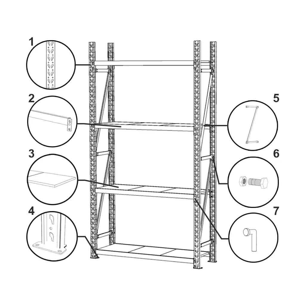Raft depozitare 4 rafturi 200x158.5x40cm extensie [4]