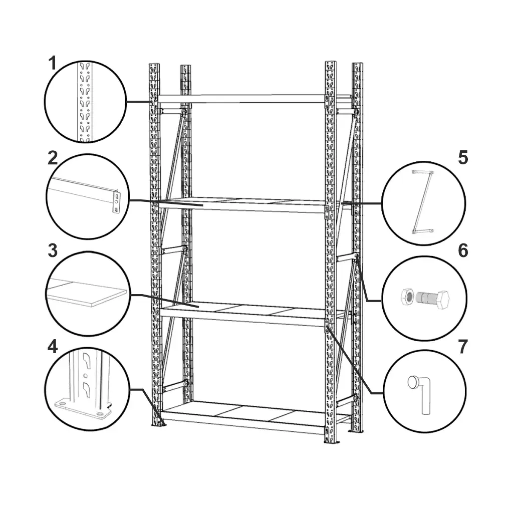 Raft depozitare 4 rafturi 200x158.5x50cm extensie [2]